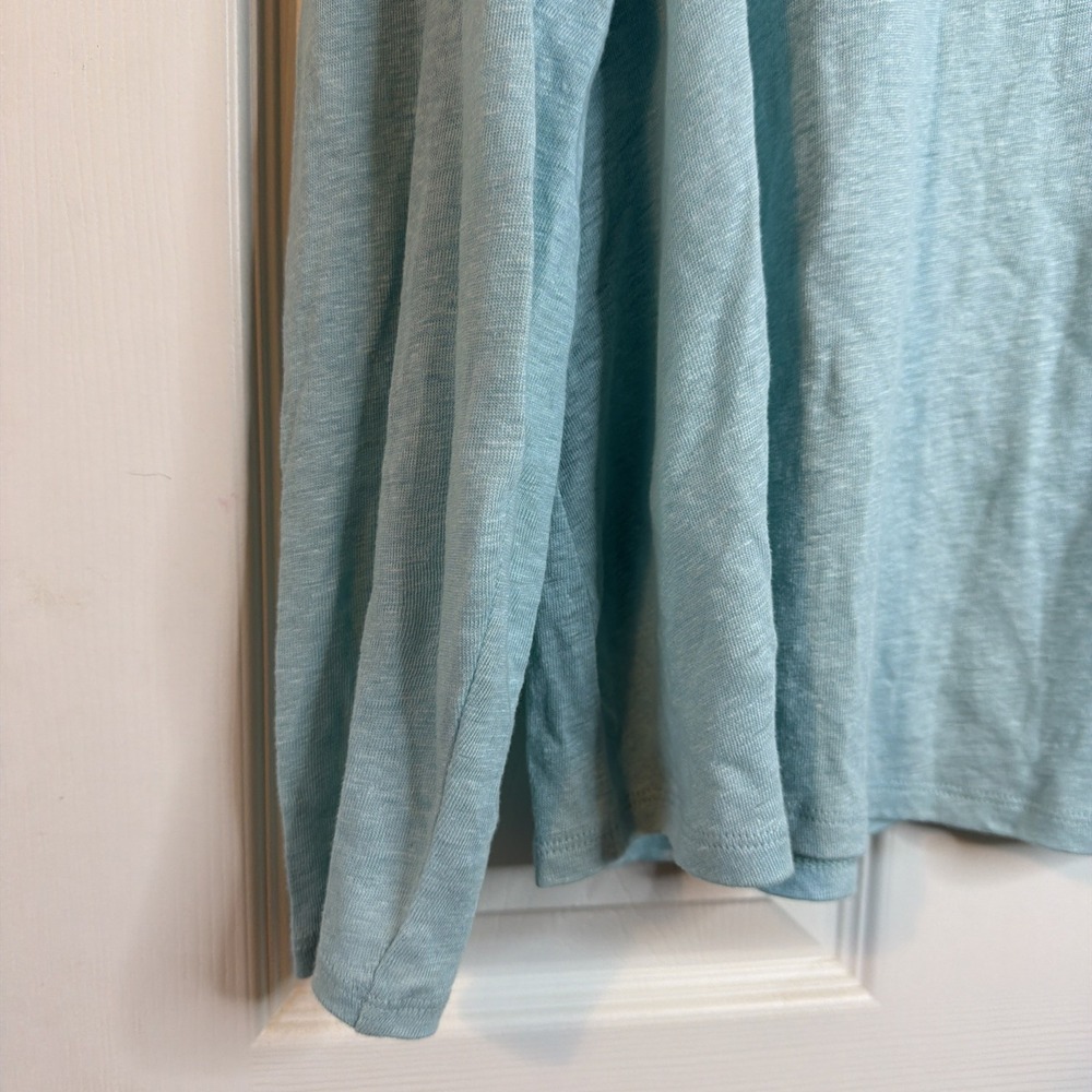 NEW Eileen Fisher Set Of 2 Organic Linen Beach Cottage Core Top & Black V-neck L - Picture 4 of 14